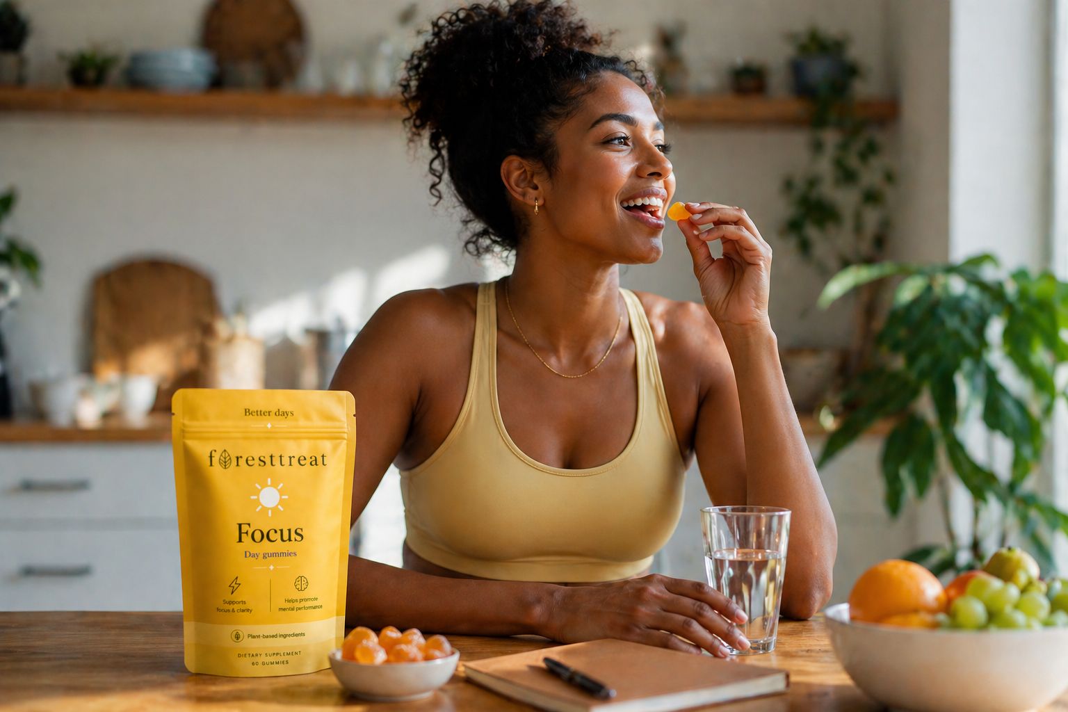 Woman enjoying Foresttreat gummies